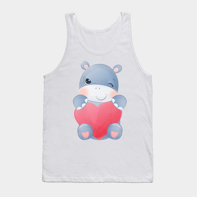 Love hippopotamus Tank Top by O2Graphic